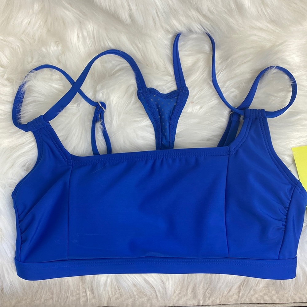 All In Motion blue swim top bikini yoga workout beach wear summer Small